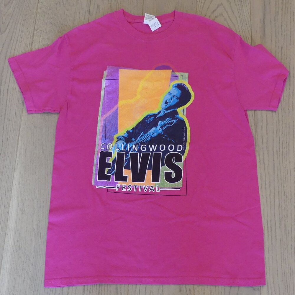 Elvis Presley Collingwood Elvis Festival T-Shirt Pink Medium Gildan Music